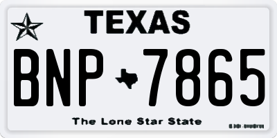 TX license plate BNP7865