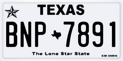 TX license plate BNP7891
