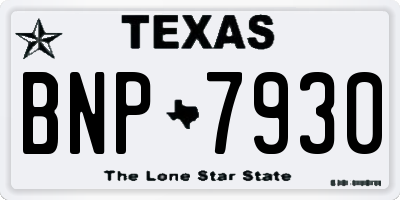 TX license plate BNP7930