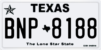 TX license plate BNP8188