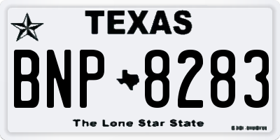 TX license plate BNP8283