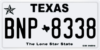 TX license plate BNP8338