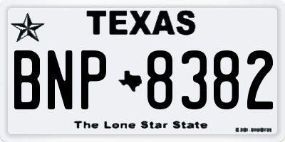 TX license plate BNP8382