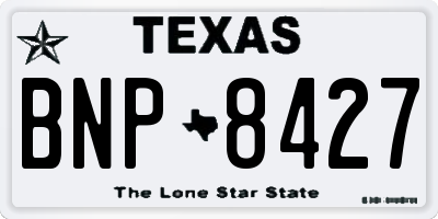 TX license plate BNP8427