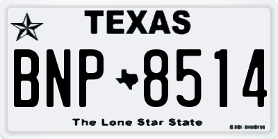 TX license plate BNP8514