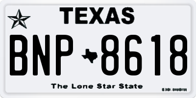 TX license plate BNP8618