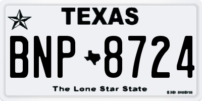 TX license plate BNP8724