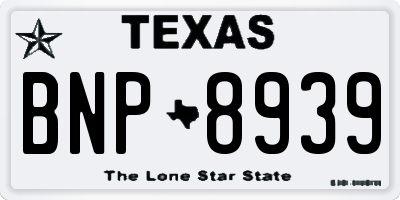 TX license plate BNP8939