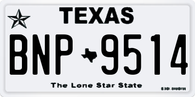 TX license plate BNP9514