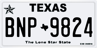 TX license plate BNP9824