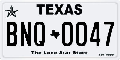 TX license plate BNQ0047