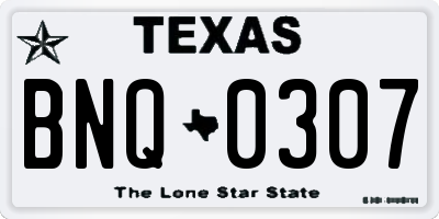 TX license plate BNQ0307