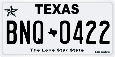 TX license plate BNQ0422