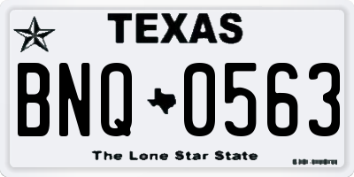TX license plate BNQ0563