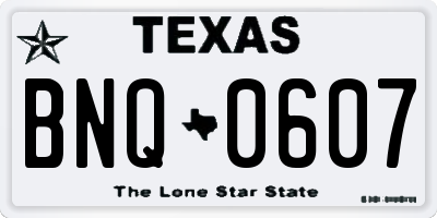 TX license plate BNQ0607