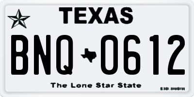 TX license plate BNQ0612