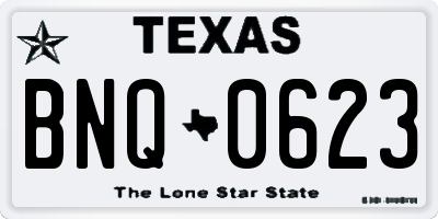 TX license plate BNQ0623