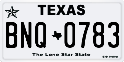 TX license plate BNQ0783