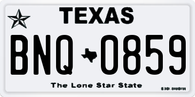 TX license plate BNQ0859