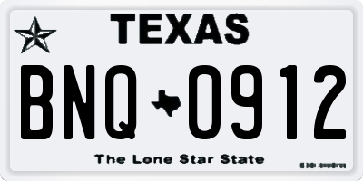 TX license plate BNQ0912