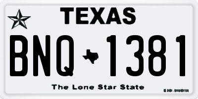 TX license plate BNQ1381