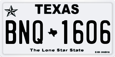 TX license plate BNQ1606