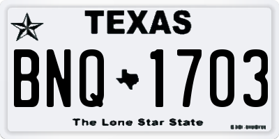TX license plate BNQ1703