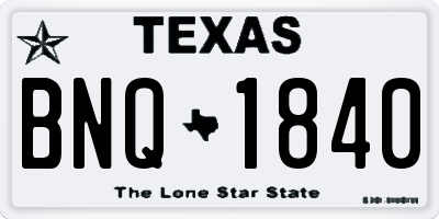 TX license plate BNQ1840