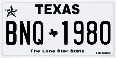 TX license plate BNQ1980