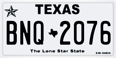 TX license plate BNQ2076