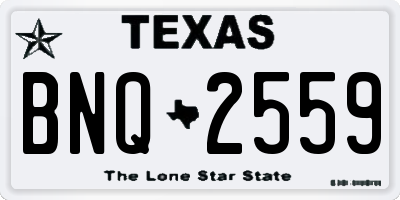 TX license plate BNQ2559