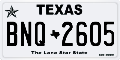 TX license plate BNQ2605
