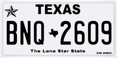 TX license plate BNQ2609