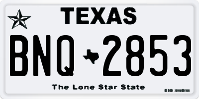 TX license plate BNQ2853