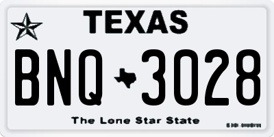 TX license plate BNQ3028