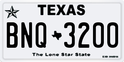 TX license plate BNQ3200