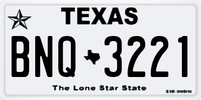 TX license plate BNQ3221