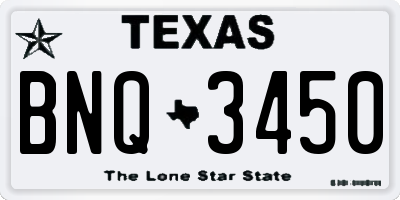TX license plate BNQ3450