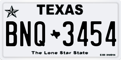 TX license plate BNQ3454