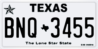TX license plate BNQ3455