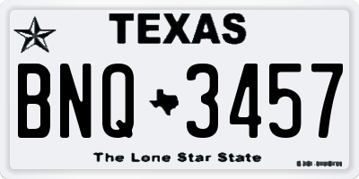TX license plate BNQ3457