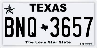 TX license plate BNQ3657