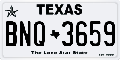 TX license plate BNQ3659