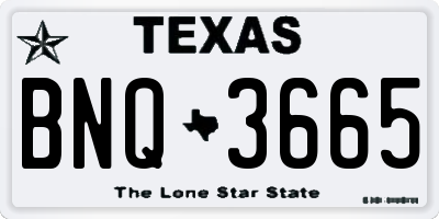 TX license plate BNQ3665
