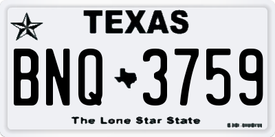 TX license plate BNQ3759