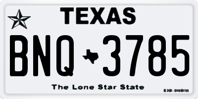 TX license plate BNQ3785