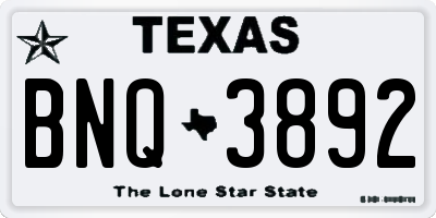 TX license plate BNQ3892