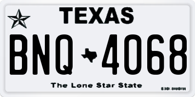TX license plate BNQ4068