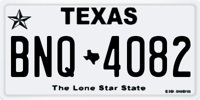 TX license plate BNQ4082