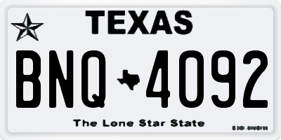 TX license plate BNQ4092